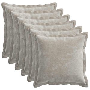 vidaXL Kissenbezug 6 pcs HOUTEN Hellgrau 50 x 50 cm Chenille-Stoff