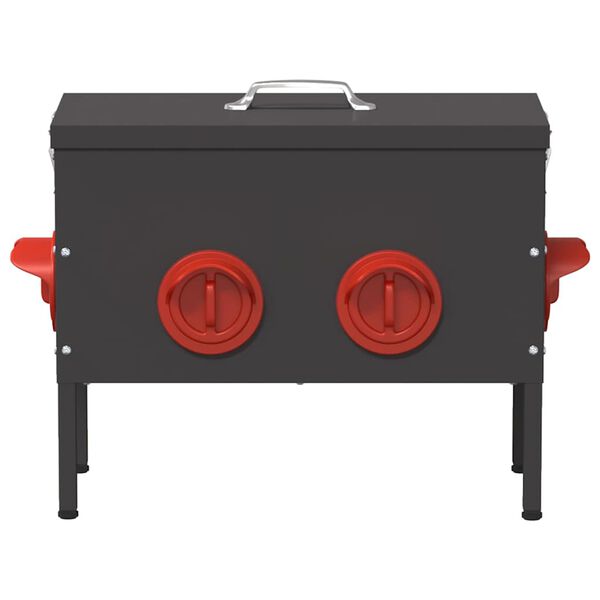 vidaXL H&uuml;hnerf&uuml;tterer Schwarz 41,5 x 20,5 x 33 cm Kaltgewalzter Stahl