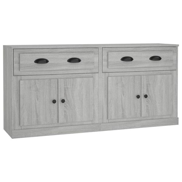 vidaXL Sideboards 2 Stk. Grau Sonoma Holzwerkstoff