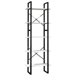 vidaXL B&uuml;cherregal 5 F&auml;cher Wei&szlig; 60x30x175 cm Massivholz Kiefer