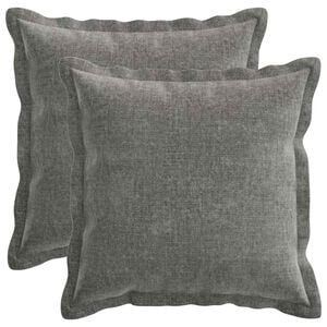 vidaXL Kissenbezug 2 pcs HOUTEN Dunkelgrau 50 x 50 cm Chenille-Stoff