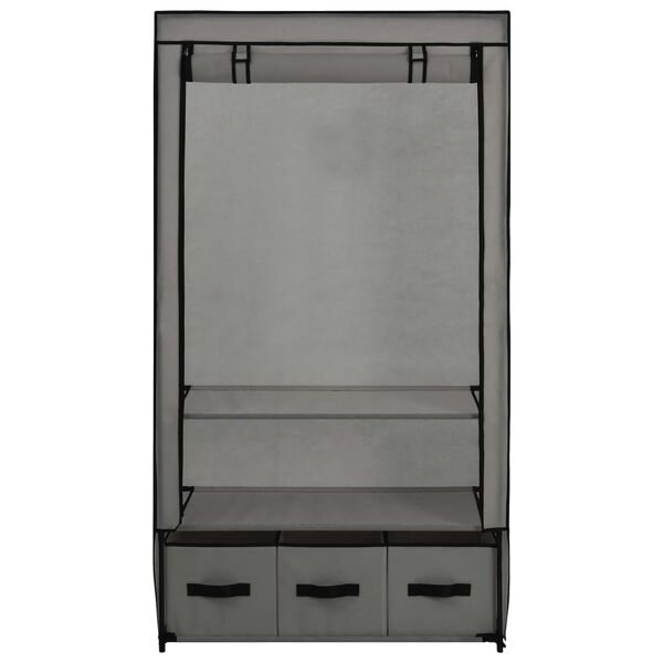 vidaXL Kleiderschrank Grau 87 x 49 x 159 cm Stoff