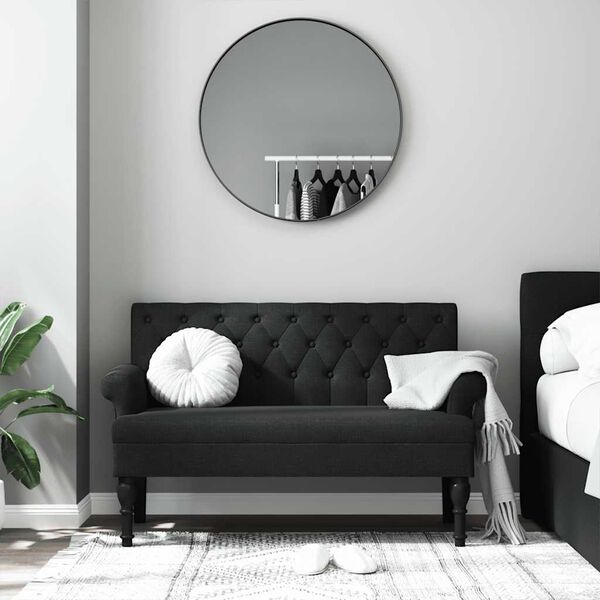 vidaXL Bank mit Rückenlehne Schwarz 120x62x75,5 cm Stoff