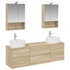 vidaXL Badezimmerm&ouml;bel-Set 5 Stk. Sonoma-Eiche Ingenieurholz und Glas