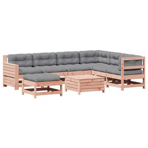 vidaXL 8-tlg. Garten-Lounge-Set mit Kissen Massivholz Douglasie