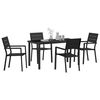 vidaXL Garten Essgruppe 5 pcs Schwarz Pulverbeschichteter Stahl