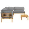 vidaXL Sofa Set mit Kissen Uni 5 pcs Grau Massivholz Akazie