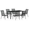 vidaXL Garten Essgruppe 7 pcs Schwarz Pulverbeschichteter Stahl