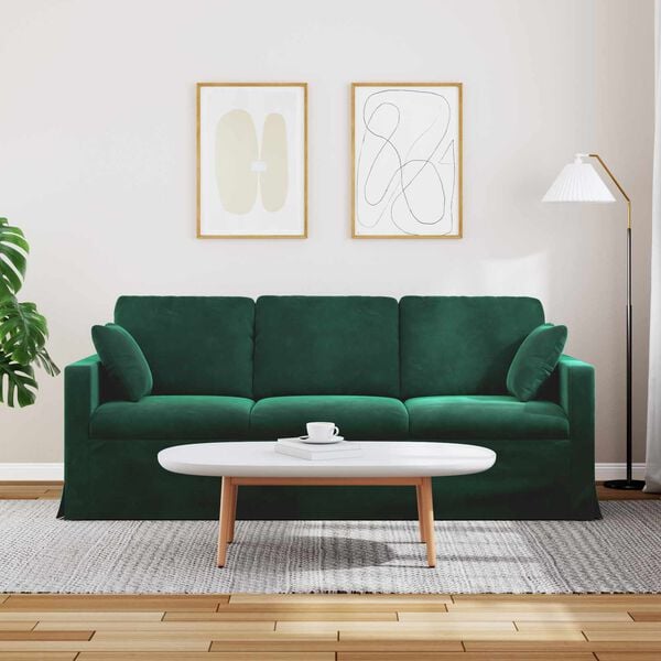 vidaXL Sofa Dunkelgr&uuml;n Gesamtabmessungen: 198 x 78 x 80 cm (B x T x H)