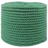 vidaXL Baumwollseil 12 mm 100 m Gr&uuml;n 100% Baumwolle