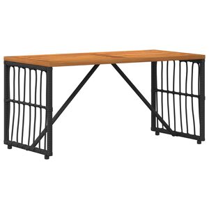 vidaXL Tisch f&uuml;r Outdoor Schwarz 80 x 40 x 40 cm Stahl und Poly Rattan