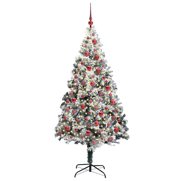 vidaXL K&uuml;nstlicher Weihnachtsbaum mit 300 LEDs mit St&auml;nder Wei&szlig; 180 cm