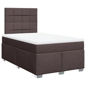 vidaXL Boxspringbett mit Matratze Dunkelbraun 120x200 cm Stoff