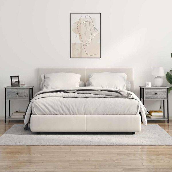 vidaXL Nachttisch Graues Sonoma 42 x 41 x 56 cm Holzwerkstoff