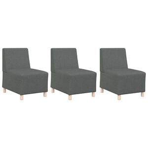 vidaXL Modulares Armfreies Sofa 3 pcs Dunkelgrau 55 x 74 x 82 cm Stoff