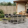 vidaXL 11-tlg. Garten-Essgruppe mit Kissen Hellgrau Poly Rattan