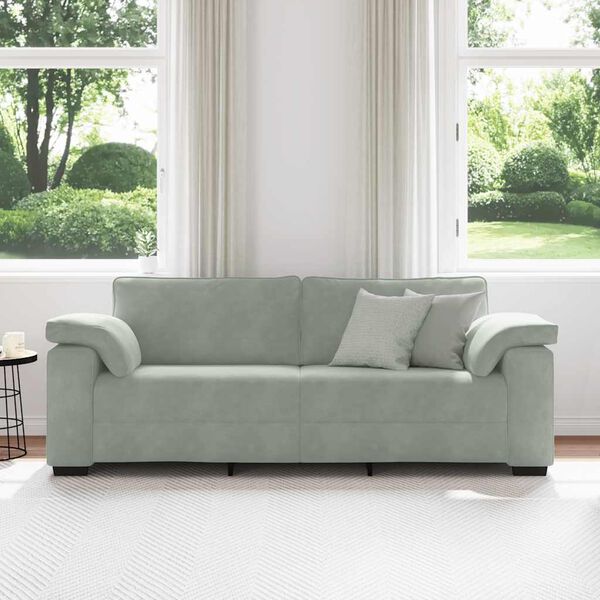vidaXL 3-Sitzer-Sofa Hellgrau 220x77x82 cm Samt