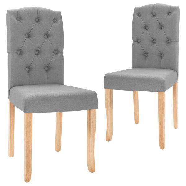 vidaXL Esszimmerst&uuml;hle 2 Stk. Hellgrau Stoff