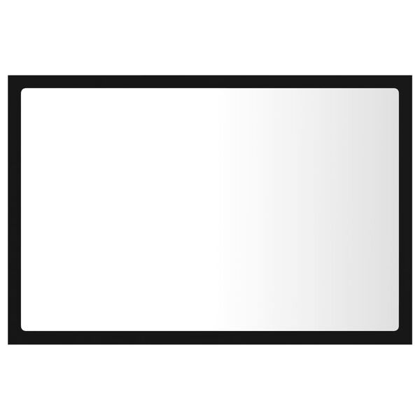 vidaXL LED-Badspiegel Schwarz 60x8,5x37 cm Acryl