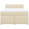 vidaXL Boxspringbett mit Matratze Creme 160x200 cm Stoff