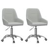 vidaXL Esszimmerst&uuml;hle 2 Stk. Drehbar Hellgrau Stoff