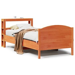 vidaXL Massivholzbett ohne Matratze Wachsbraun 75x190 cm Kiefernholz