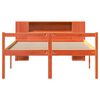 vidaXL Massivholzbett mit Regal ohne Matratze Wachsbraun 140x200 cm