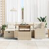 vidaXL Garten-Sofa-Set 7 pcs Beige Poly-Rattan