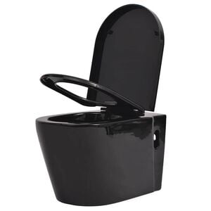 vidaXL Wandmontierte Toilette Keramik Schwarz