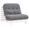 vidaXL Futon Schlafsofa mit Matratze Wei&szlig; 80x206x11 Massivholz Kiefer