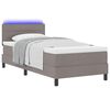 vidaXL Boxspringbett mit Matratze mit LED Taupe 90 x 200 cm Stoff