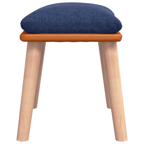 vidaXL Fu&szlig;hocker Blau 45x29,5x35 cm Stoff und Kunstleder