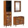vidaXL Badezimmerm&ouml;bel-Set 3 Stk. Walnuss Massivholz Mango