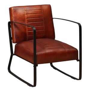 vidaXL Loungesessel Braun Echtleder