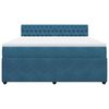 vidaXL Boxspringbett mit Matratze Blau 180x200 cm Samt