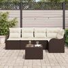 vidaXL Gartensofa-set 6 pcs Braun Poly-Rattan