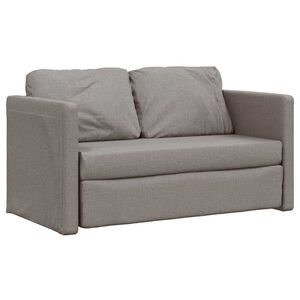 vidaXL Bodensofa mit Schlaffunktion Taupe 112x174x55 cm Stoff