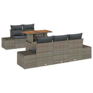 vidaXL Garten Essgruppe mit Kissen 6 pcs Grau und Braun
