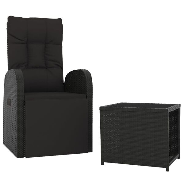 vidaXL 2-tlg. Garten-Lounge-Set Schwarz Poly Rattan & Stahl