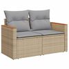 vidaXL Gartensofa-set mit Kissen 13 pcs Beige Poly Rattan
