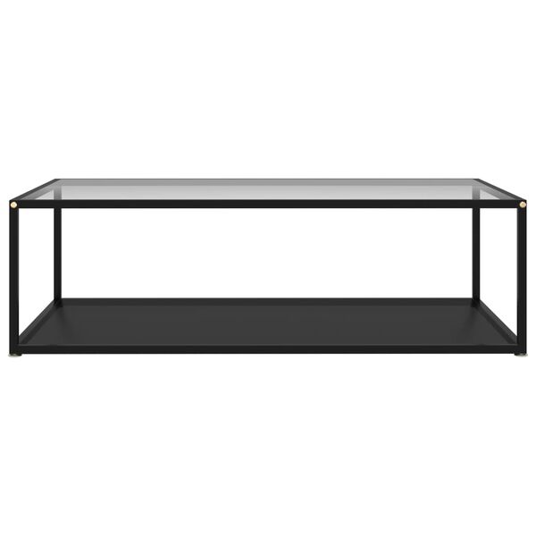 vidaXL Couchtisch Transparent und Schwarz 120x60x35 cm Hartglas