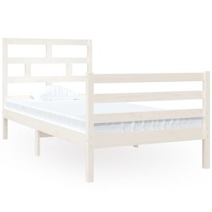 vidaXL Massivholzbett Wei&szlig; 90x190 cm
