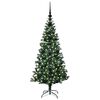 vidaXL K&uuml;nstlicher vorbeleuchteter Weihnachtsbaum Gr&uuml;n 120 cm