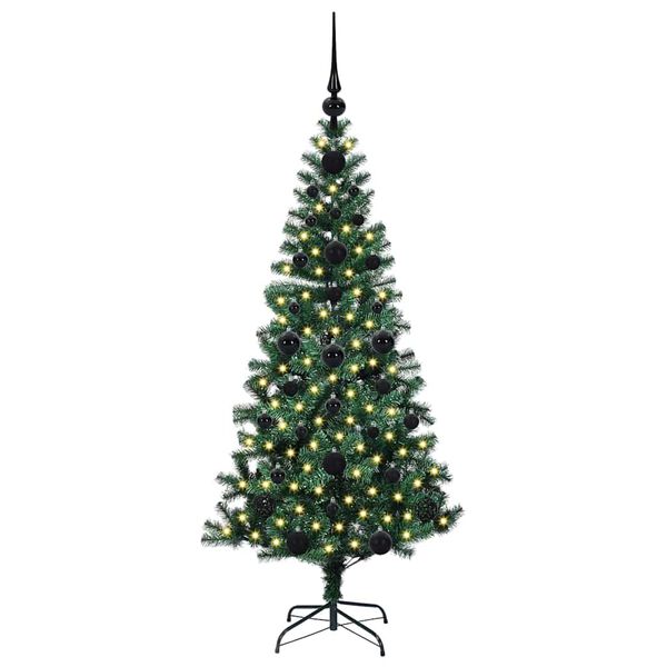 vidaXL K&uuml;nstlicher vorbeleuchteter Weihnachtsbaum Gr&uuml;n 120 cm