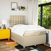 vidaXL Boxspringbett mit Matratze Creme 120x190 cm Stoff