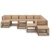 vidaXL 12-tlg. Garten-Lounge-Set mit Kissen Beige