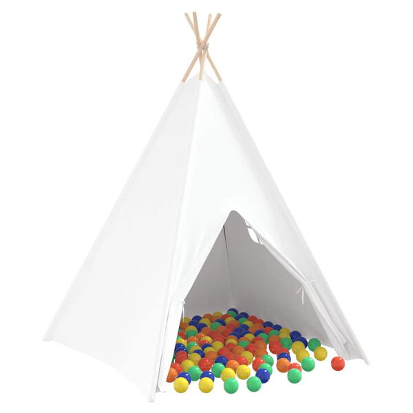 vidaXL Teepee Zelt Weiß 120 x 120 x 150 cm Stoff und Kunststoff
