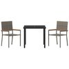 vidaXL Garten Essgruppe mit Kissen 3 pcs Grau Poly-Rattan