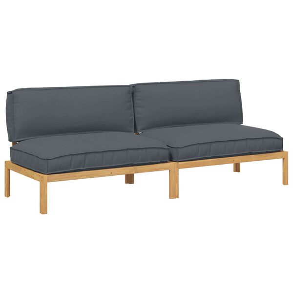 vidaXL Sofa Set Uni Anthrazit 240 x 92 x 69 cm Massivholz Akazie
