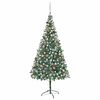 vidaXL K&uuml;nstlicher Weihnachtsbaum mit Beleuchtung Kugeln Zapfen 210 cm
